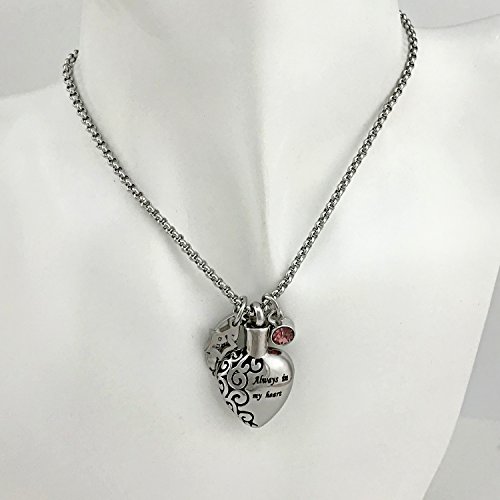 Youfeng Urn Necklaces For Ashes Aways In My Heart I Love You To The Moon And Back Ashes Holder Pendant Necklace (June Birthstone Urn Necklace) #TOP6