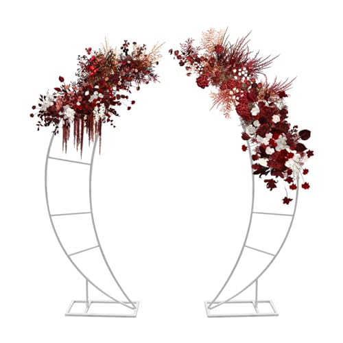 2PCS Wedding Arch Stand Half Moon Arch Stand 2M Curved Wedding Ar...