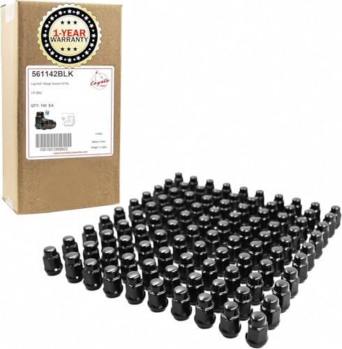 Image of Wheel Accessories Parts 100 Pcs 1 /2 inch-20 Thread Bulge Acorn 35mm 1.38 inch Long Lug Nuts Black 13 /16 inch 21mm Hex Fits Ford Mustang | Jeep CJ | Jeep Wrangler | Grand Cherokee