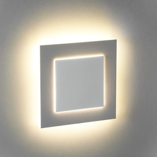 lambado LED Treppenbeleuchtung mit Bewegungsmelder in weiss - Stufenbeleuchtung 230V 1 5W mit 3D Lichteffekt für Ambiente & Sicherheit im Dunkeln