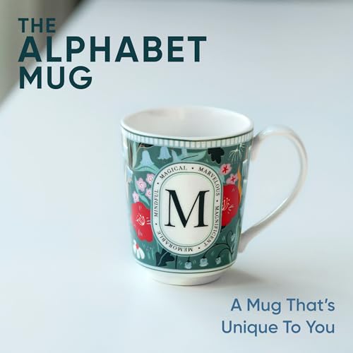Image of Shay Alphabet Mug, 1 Pc, M, 300ml | Ceramic Mug |Glossy Finish | Ceramic Coffee Cup | Porcelain | Microwave Safe (Alphabet Mug - M)