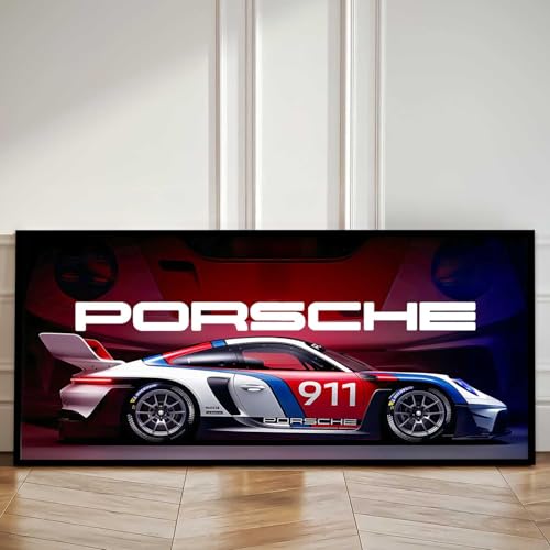 Image of walllane Big 911 Porsche Car Framed Posters Gift Items for Boys Room Wall Decoration Bedroom Living Room Office Studio Decor | Car Poster Frame for Wall Decor Set Of 1Size(10 x 19 inch)