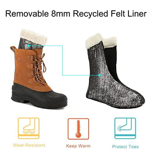 8 Fans Mens Snow Boots, Waterproof Insulated Winter Boots Warm Removable Felt Lined Rain Winter Snow Boots For Men #TOP3