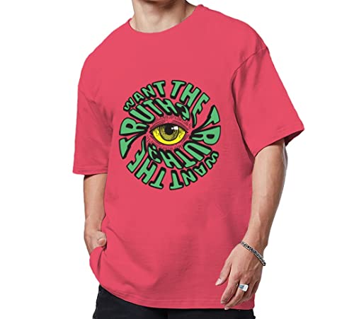 Image of Veirdo Pure Cotton Oversized Loose Fit Drop Shoulder Graphic Printed Men's Half Sleeve T-Shirt (Sizes: S to 2XL)
