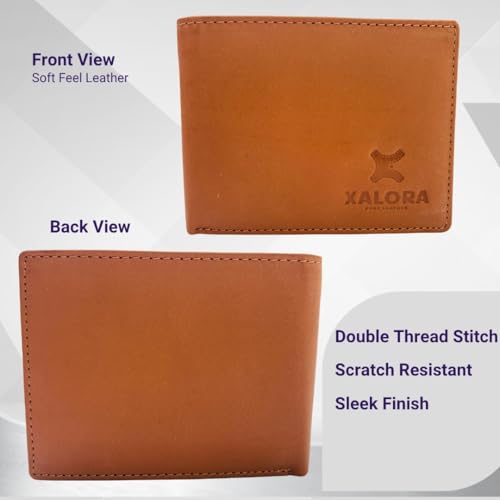 XALORA Men's Slim Bifold Leather Wallet with RFID Blocking – Minimalist Front Pocket Wallet with ID Window – Thin, Stylish & Secure for Everyday Carry4