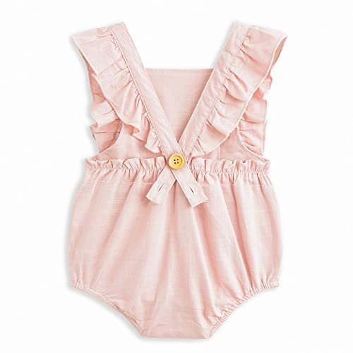 2Pcs Baby Boys Girls Adjustable Slip Romper Summer One Piece Cotton Linen Bodysuit For 6-12 Months #TOP2