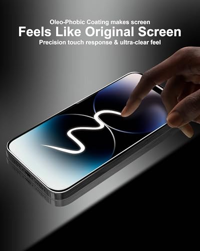 Image of Affix 2 Pack for iPhone 14 Pro Max Full Coverage Tempered Glass, Screen Protector Guard with Easy Fix Installation Tool, 9H Hardness Shatterproof, HD Clear Scratch Resistant