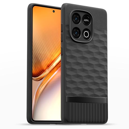 Image of Pikkme Back Cover for iQOO Neo 10 5G / Vivo Y300 GT 5G Camera Protection 3D Hexa Cube Design Silicone Protective Bumper Case (Black)