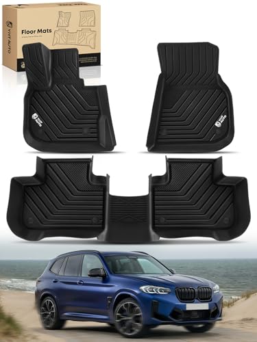 YHTAUTO Floor Mats Fit 2018-2026 BMW X3 & 2019-2026 X4 TPE All Weather Floor Liner Odorless Custom Fit Car Mats 1st 2nd Row X3 X4 Accessories