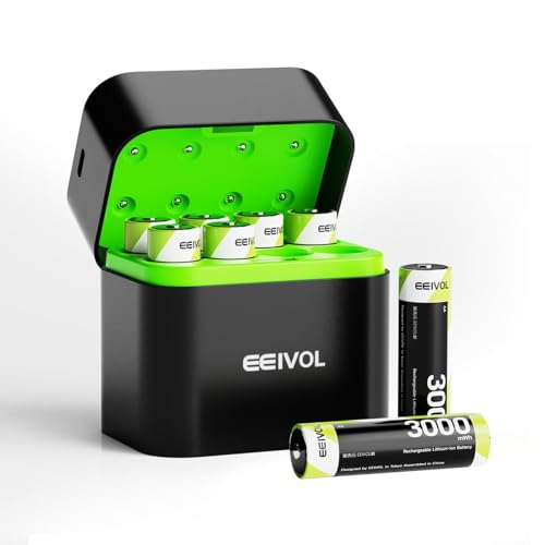 Piles au lithium AA rechargeables haute capacité 3000 mWh et chargeur 1,5 V constant