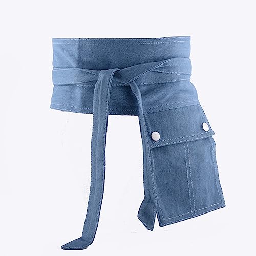 appuivbt Denim Belt for Jeans Waist Belt with Pocket Women Belt Waist Wrap Wide Belt for Shirt Dress3