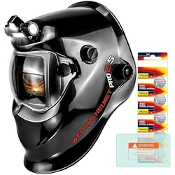 TRQWH Auto Darkening Welding Helmet with Light True Color Welding Hood | Extra Grind Mode, Solar Powered Welding Mask, 1/1/1/2 Optical Clarity, 1/25000s Fast Switching, for Stick MIG TIG Cut