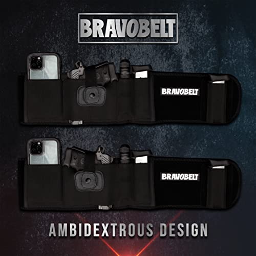 Athletic Performance Belly Band Holster for Running and Hiking - By BRAVOBELT | G17-43 S&W M&P 40 Shield | Men & Women
