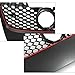 Partsflow Front Upper Main Matte Black W/Red Trim Mesh Grille For 2006 2007 2008 2009 Volkswagen VW GTI For 2006 2007 2008 2009 Volkswagen VW Mk5 Jetta