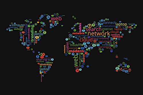 Image of Computer Science Posters For Classroom Word Map Computer Lab Posters Programming Technology Decorations Cool Wall Art Print Poster 18x12