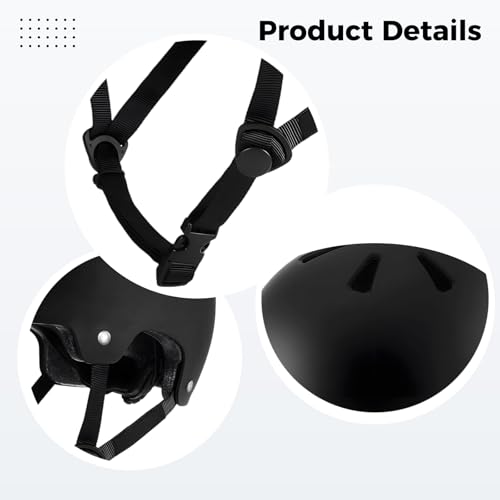 Casco de monopatín negro con espuma EPS protectora compatible con patinadores 4