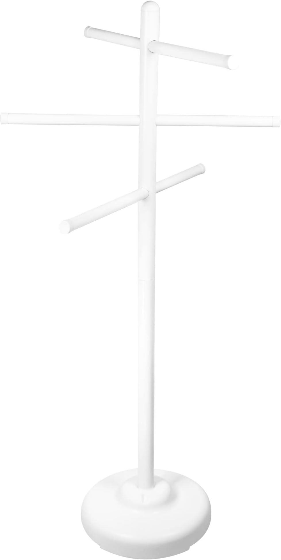 SWIMLINE HYDROTOOLS 89032 Free Standing Poolside Adjustable-Towel Rack With Water Weighted Base Three Arms Tier For Outdoors & Indoors Pool Patio Bathroom Accessory Holder Bar Drying-Stand