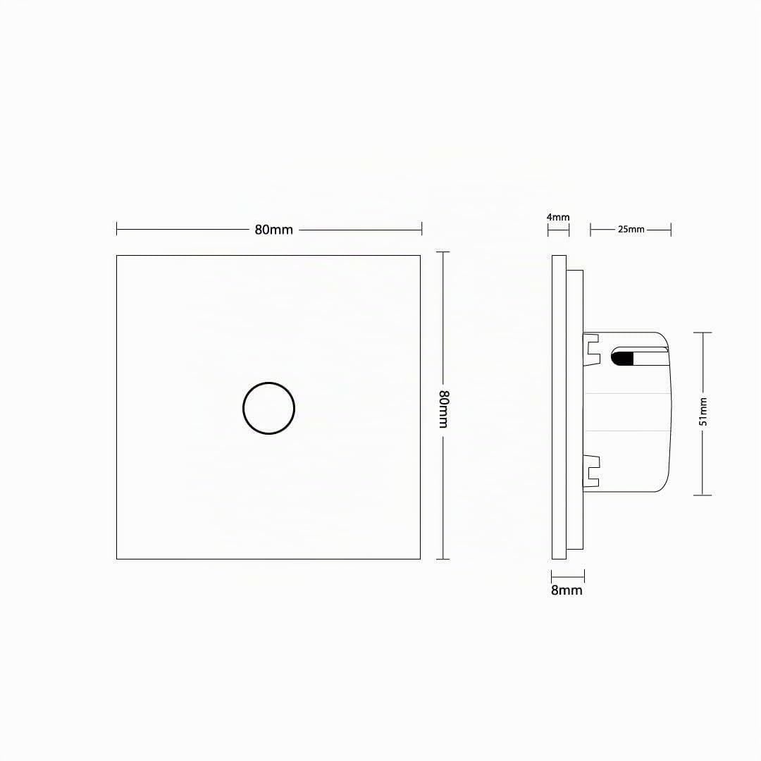LIVOLO 1-facher Touch Taster Lichtschalter für Haus-Automation 230V Trockenkontaktrelais Impulsschalter Nullleiter erforderlich Klingel Sensor Touchschalter Weiß VL-C701IH-11
