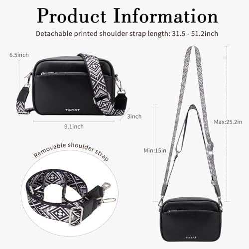 TINYAT Crossbody Bag for Women Small Cross body Purse With Adjustable Wide Strap Women Shoulder Handbags Purse3