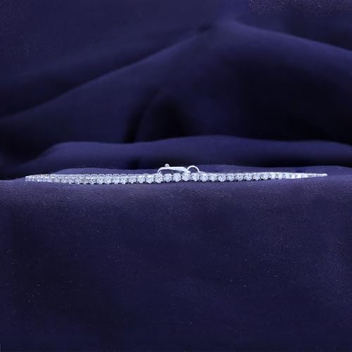 Tennis Bracelet for Women 1.10 to 1.30 Carat (ctw) Round Lab Grown Diamond Single Row Stacking Dainty Bracelets for Brides In 10K Solid Gold Or 925 Sterling Silver Jewelry Size-6.5 to 7.5 Inch4