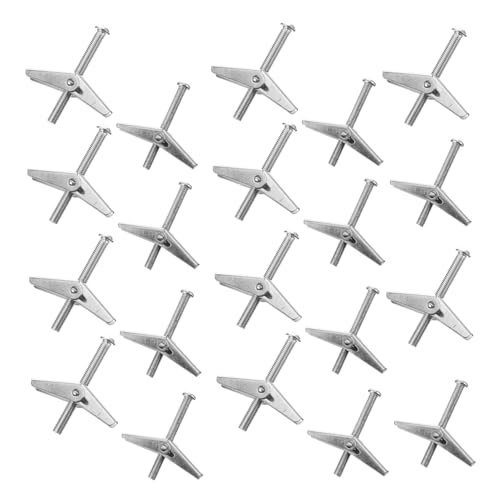 OSOLADY 20pcs Drywall Hanging Bolt Toggle Bolt Kit Iron Toggle for Drywall Self Drilling Anchors