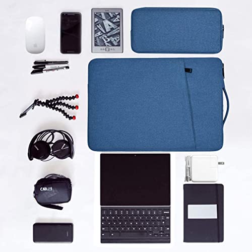 Image of Dynotrek Zipper 11.6 Laptop Sleeve /Case /Cover /Bag with Charger Pouch Compatible with Surface Pro 9 8 7 /Laptop Go 2 3, MacBook Air 11 /12, HP Asus Samsung Chromebook -Royal Blue
