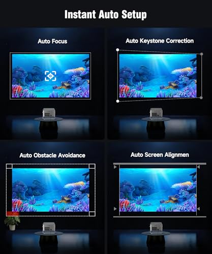 Image of Magcubic 4K Smart Projector with WiFi and Bluetooth, 800 ANSI, TV Stick Built-in, Auto Focus & Keystone, Voice Control, 180 Rotatable Portable Movie Proyector for Home Theater Outdoor Bedroom