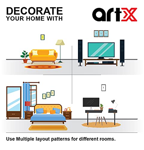 Image of ArtX Paper Deer Wildlife Wall Frame Art Painting, Framed Paintings, Multicolor, Animals, 25.5 X 13 Inches (Combined), 8.5 X 13 each, Set of 3