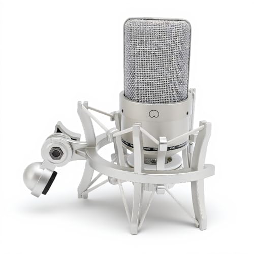 Topiky Ensemble de Microphones à Condensateur, Micro à Diaphragme de 26 Mm pour Podcasting, Chant, Diffusion en Direct avec Câble XLR Résistant aux Chocs (Gold)