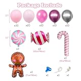 HPWF Christmas First 1st Birthday Party Decorations, Gingerbread Man Balloon Arch,Candy Balloons, Oh What Fun It Is To Be One Banner Cake toppers for Girl First Birthday Party