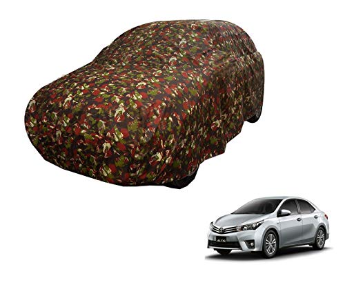 Image of Auto Hub Car Cover Compatible with Corolla Altis with Weather Proof, Triple Stitched, Corolla Altis Car Cover Jungle Look