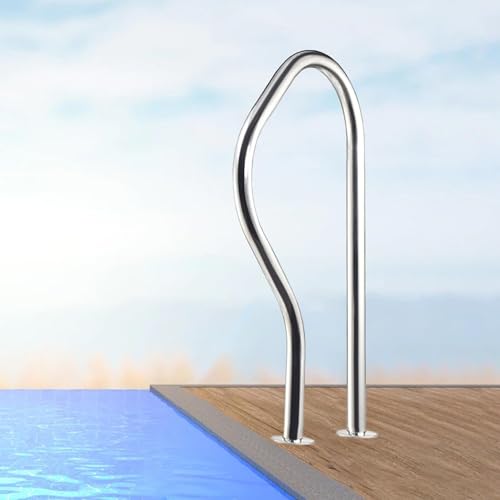 Swimming Pool Handrail for Inground Pools, Pool Safety Handrails with All Accessories, 304 Stainless Steel, Silver