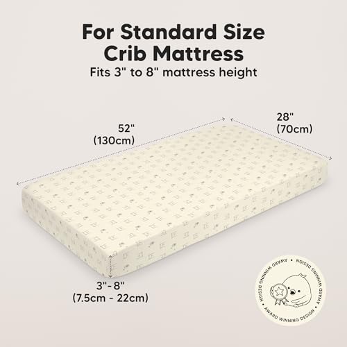 Image of KeaBabies 2pk Baby Crib Sheets for Boys Girls, 52x28 Fitted (Bumble Bear) | Viscose Derived from Bamboo, Toddler Bed Sheets Neutral, Fitted Crib Mattress Sheet for Standard Baby Bedding, Soft, Cozy