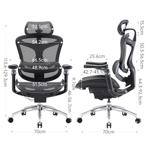 SIHOO デスクチェア M1人間工学メッシュチェアモデル　フットレスト付き Amazon | SIHOO M57 メッシュチェア オフィスチェア 人間工学