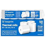 Nowość: Easyprint rolki termiczne/rolki kasowe, 50 rolek, 80 mm x 80 mm x 12 mm, 90 m, certyfikat PEFC, certyfikat środowiskowy, do EPSON, IBM i wielu innych.