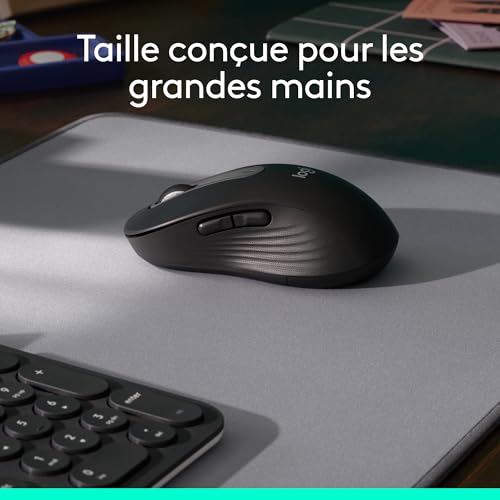 Logitech Signature M650 L Souris sans fil Grande Taille - Pour Mains Larges, Pile 2 ans, Clics Silencieux, Boutons de Côtés Programmables, Bluetooth, PC/Mac/Multi-Device/Chromebook - Rose