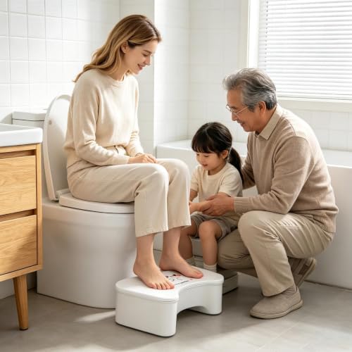 Reposapiés de inodoro antideslizante ergonómico multifuncional 8
