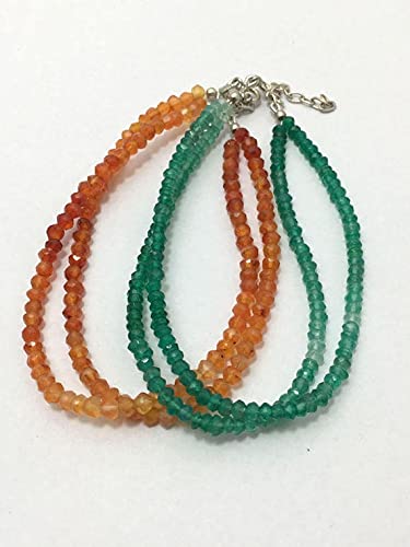 Bracelet onyx vert et cornaline fin et léger pour sublimer les poignets délicats