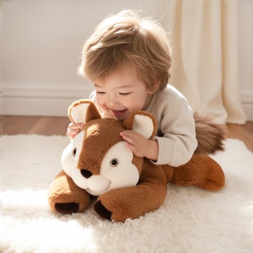 Image of Niuniu Daddy 20 inch | 3.3 Pound Weighted Squirrel Stuffed Animal Plushie for Adults & Kids, Large Weighted Lap Pillow for Comfort, Soft Sensory Stuffy Toy as Gift for Holidays