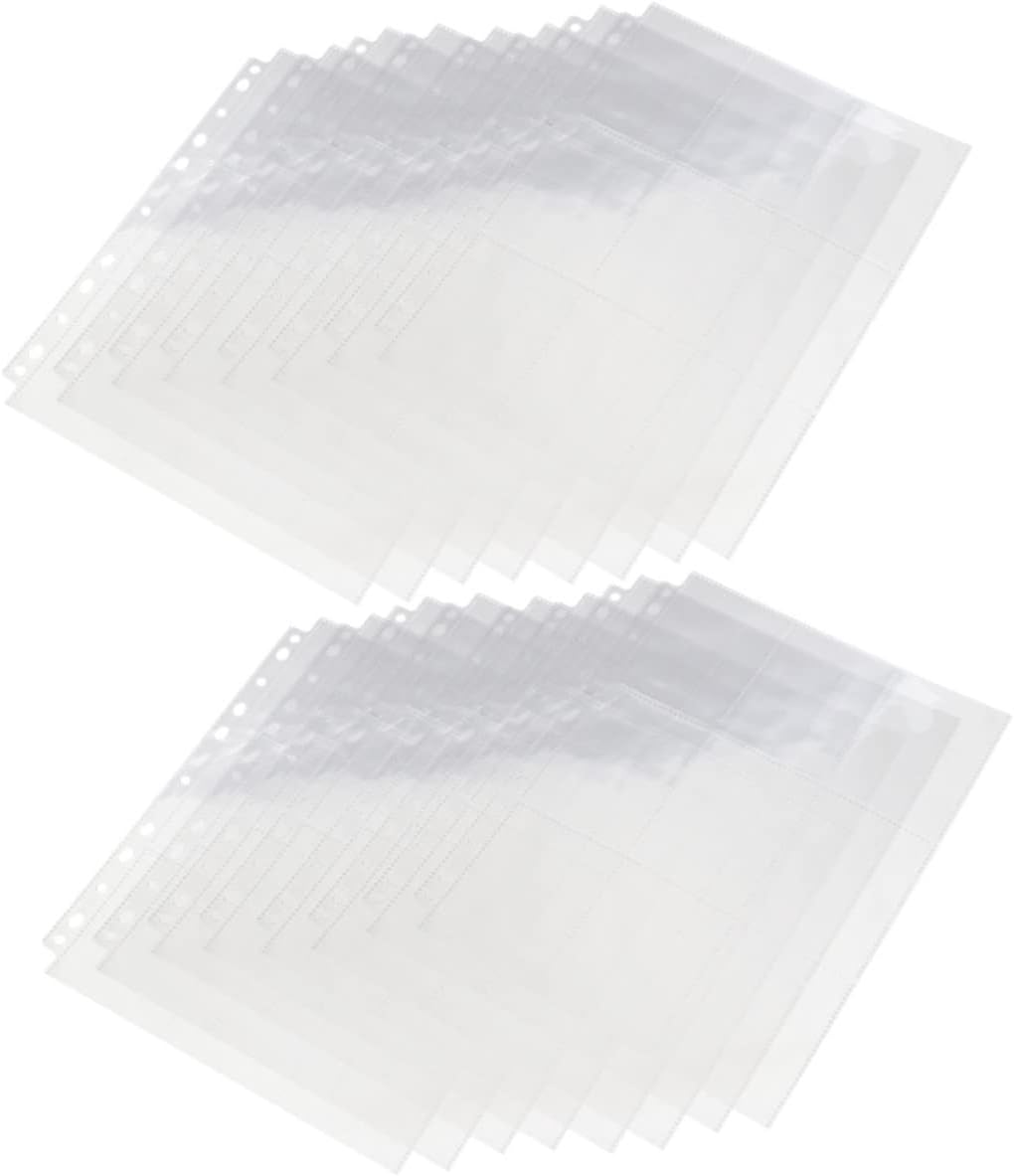 Mobestech 50Sheets Clear Photo Sleeves Premium Plastic Page Protectors for Photo Albums Blinder Refills for Organizing Photos Postcards and Collectibles for Home Kitchen Decor