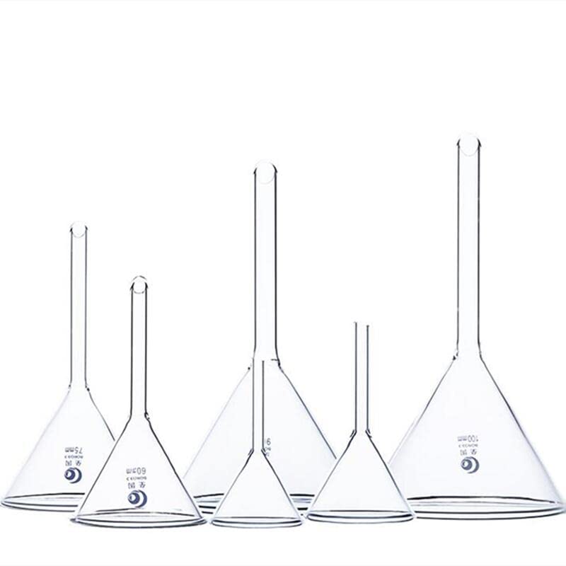 Todos los tamaños, 40 mm a 150 mm, Embudo de Vidrio Triangular de Laboratorio, Embudo de Vidrio de borosilicato Grueso, Equipo de Laboratorio (Size : 150mm 1pc)