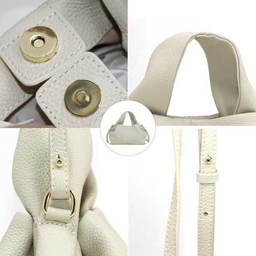 Genuine Leather Retro Shoulder Crossbody Bag for Women, Chic Dumpling Bag and Cute Cloud Handbag for Women3