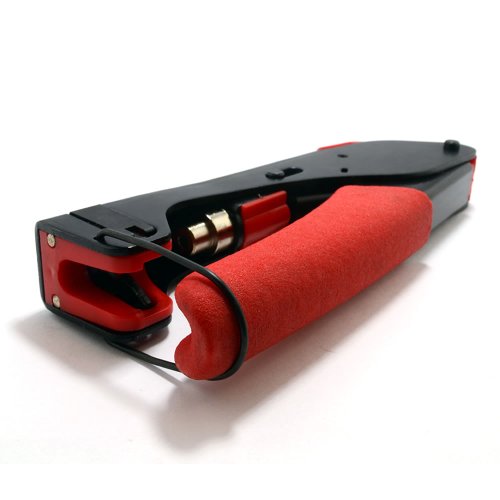 Image of Heavy Duty Metal Connector Compression Crimping Tool Crimper for RG6 (5C) RG59 (4C) Coax Cable Connect Connecting Tools (Red and Silver)