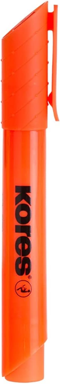 Kores - High Liner Plus: Orange Fluorescent Highlighter Pens, Chisel Tip and Water-Based Ink, School and Office Supplies, Pack of 12