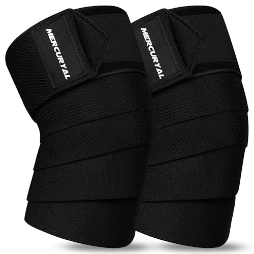 MERCURYAL Pack 2 Rodillera Gimnasio Powerlifting, Elástico 2M – R...