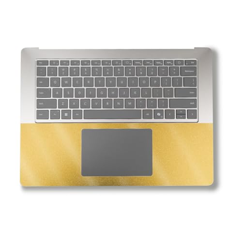 Image of Glossy Glitter Laptop Skin Compatible with Surface Laptop 7 15 inch (2024) - Solid Marigold - Premium 3M Vinyl Protective Wrap Decal Cover - Easy to Apply | Crafted in The USA by MightySkins