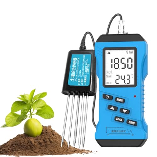 DHMYYXGS Ph-Mètre Numérique pour Sol,Testeur Rapide 7 en 1,Fertilité Haute Précision,Azote,Phosphore,Potassium,Npk,Ph,Humidité, pour Pelouse,Ph,Humidité,Conductivité Nutriments,Fertilité