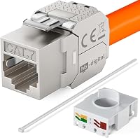 HB-DIGITAL 1 Stück 2-Port Unterputz-Netzwerkdose CAT 7 mit Keystone - Weiß – Ansicht 3