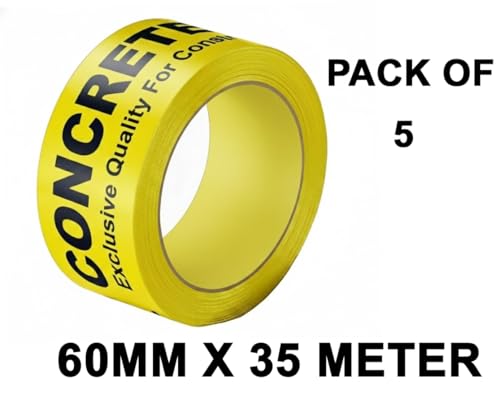 Image of 5 Roll, Per Pack Shuttering Tape /Concrete Tape-35 Meters in Length - 60mm /2.5inch Width, Bopp Tape Used in Slab for Construction of Buildings & Multi-Purpose Use