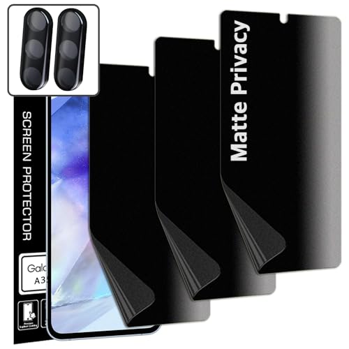 Protecteur d'objectif sculpté 3D et film d'écran mat premium pour Galaxy A55
